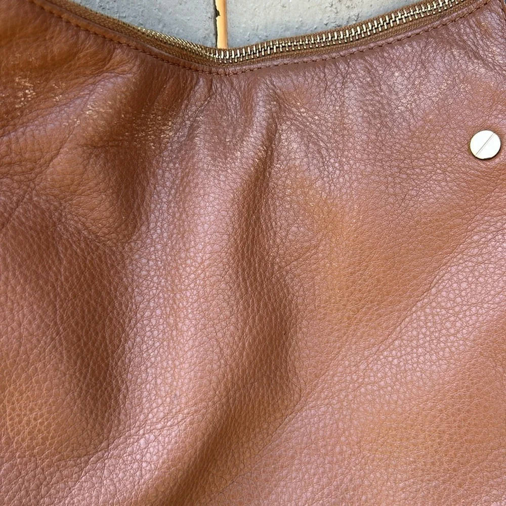 Michael Kors Brown Leather Hobo Bag with Chain Strap Details Bohemian Summer